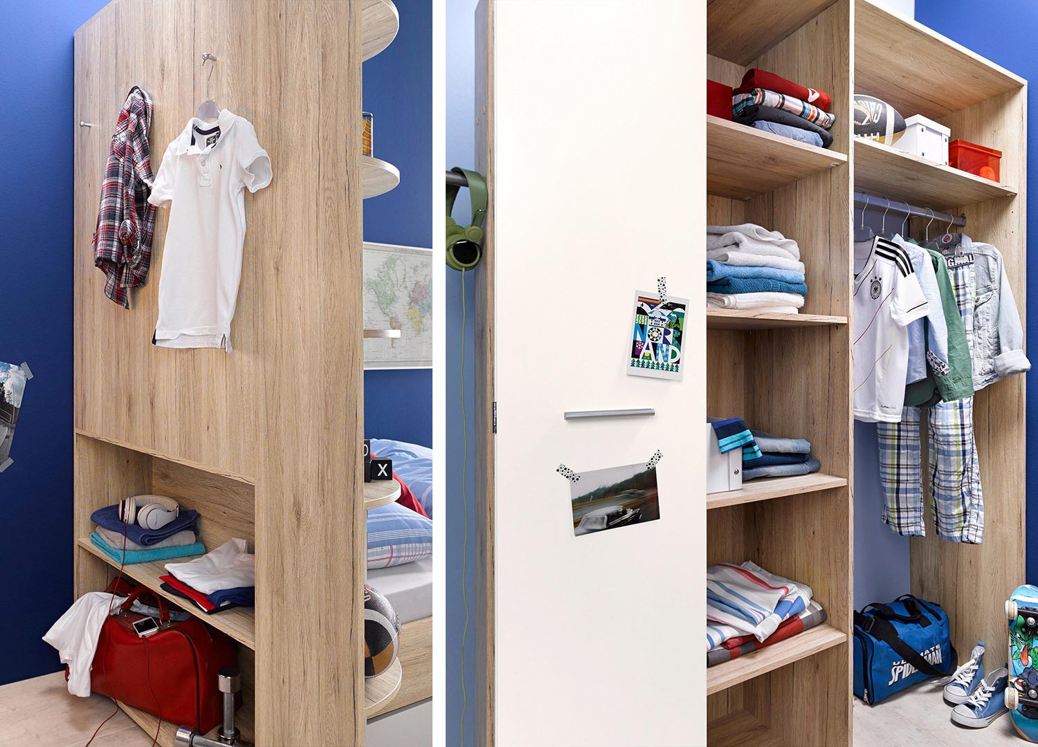 Chambre enfant avec armoire d'angle