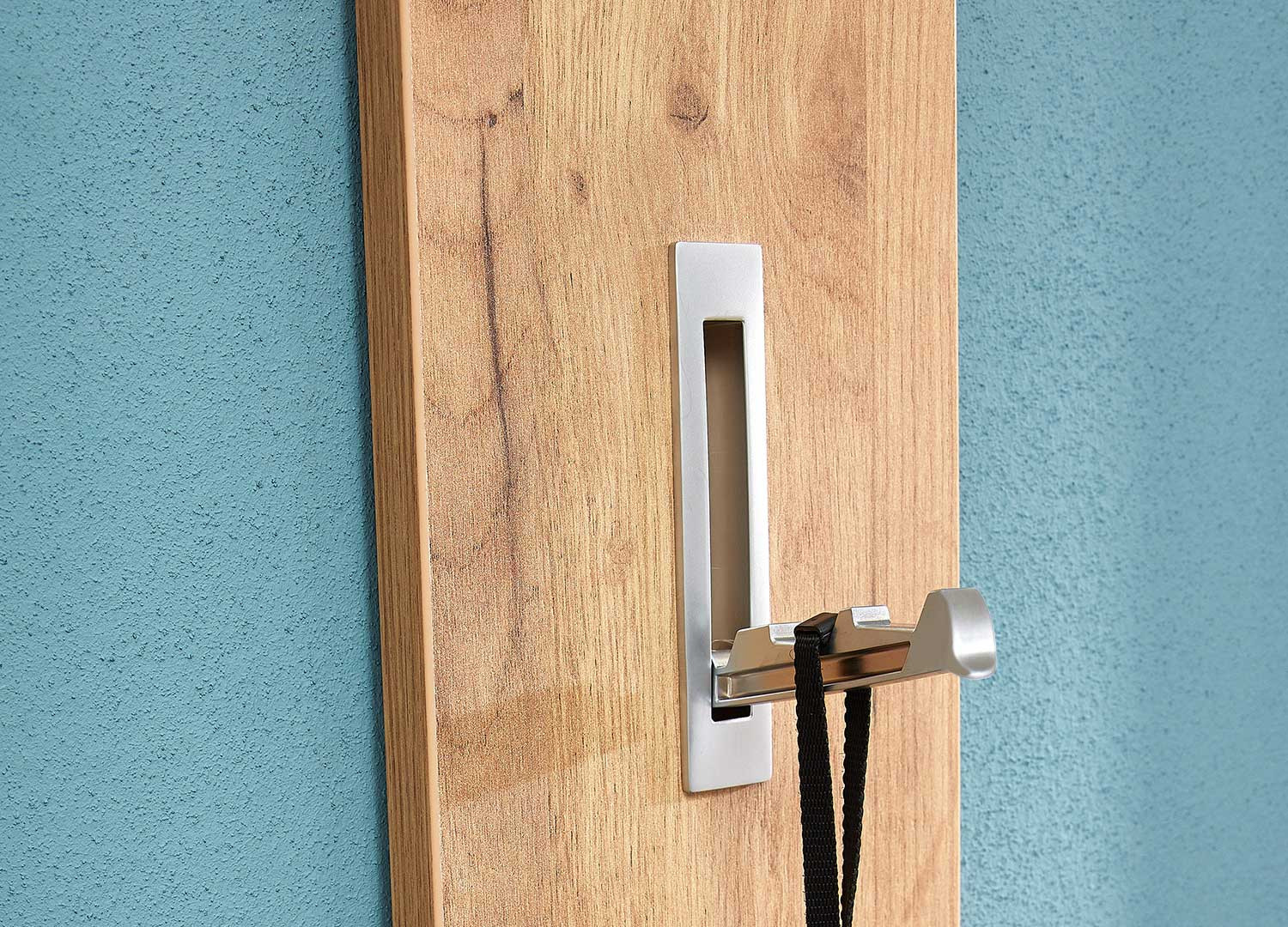 Armoire de rangement blanc laqué et chêne navarra 4 portes