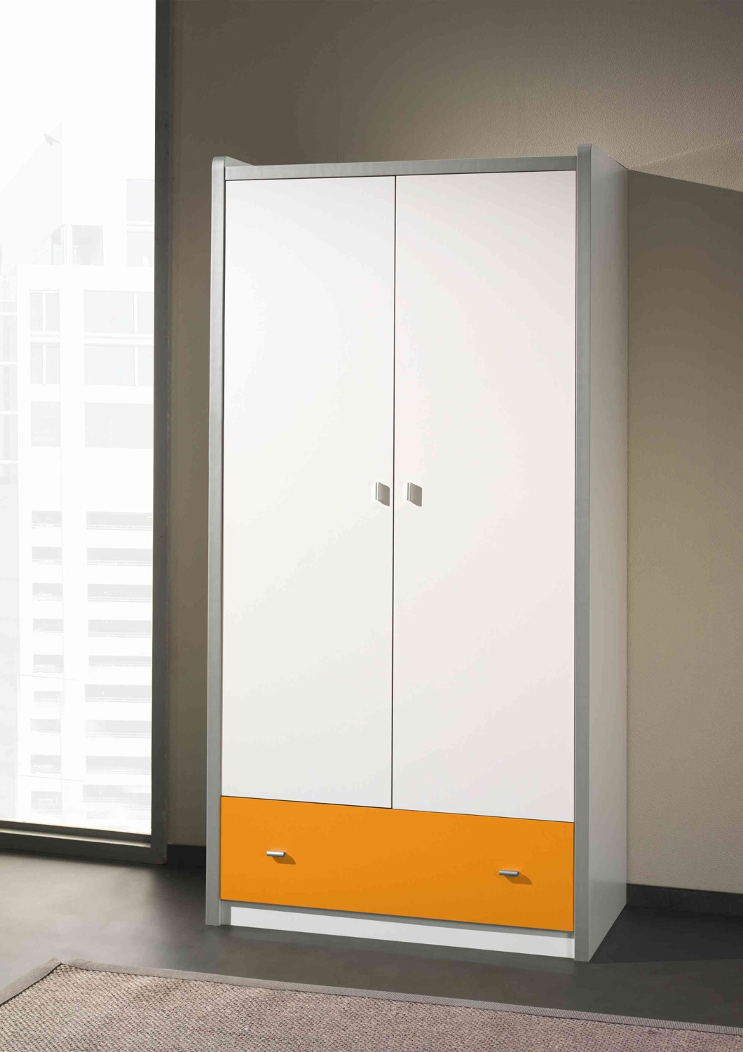 Armoire de Rangement Blanche- 2 portes- 1 tiroir