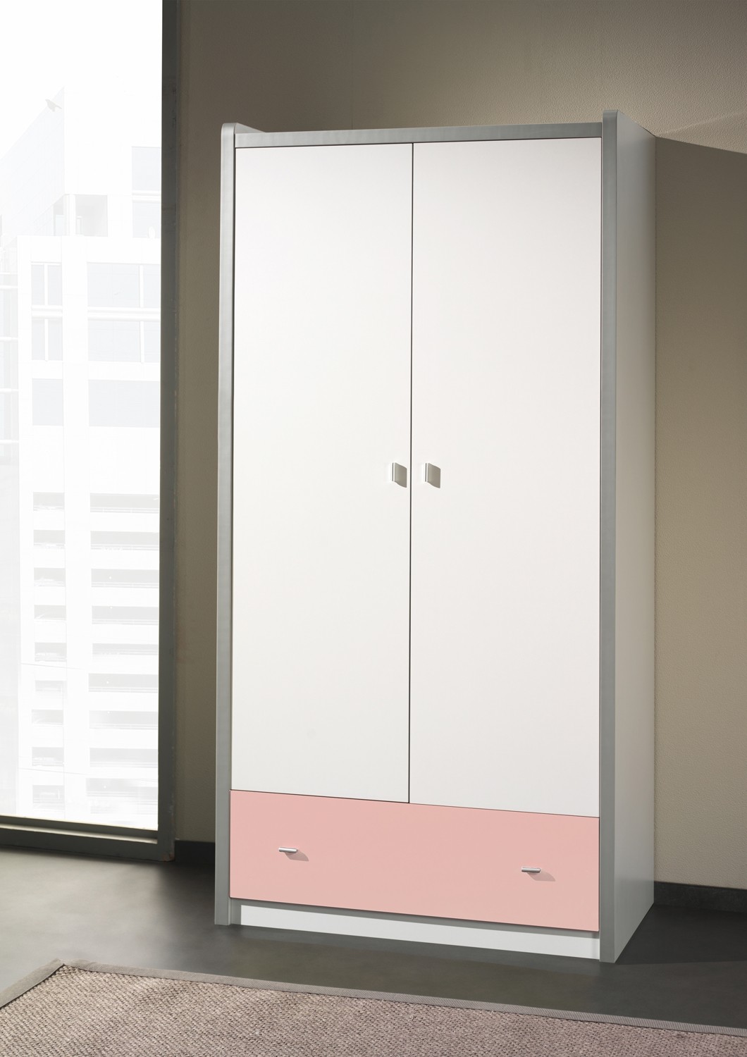 Armoire de Rangement Blanche- 2 portes- 1 tiroir