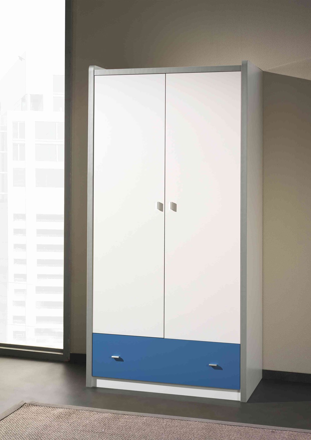Armoire de Rangement Blanche- 2 portes- 1 tiroir