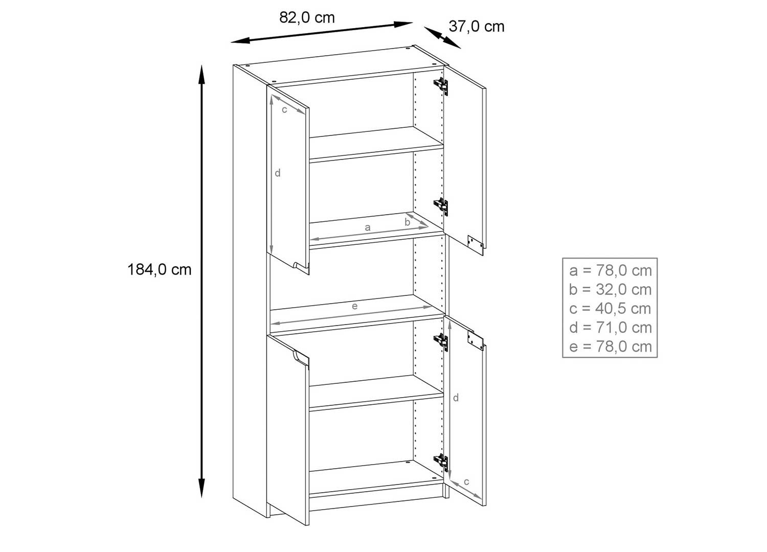 Armoire de rangement bureau chêne et noir Izia