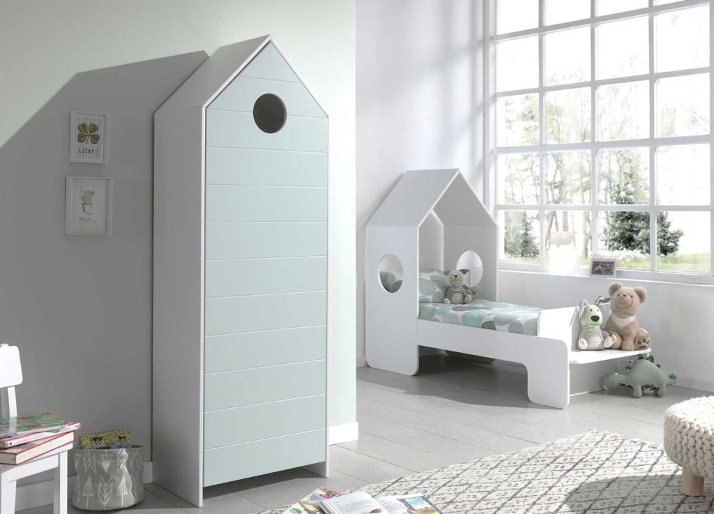 Armoire de rangement chambre enfant couleur vert menthe