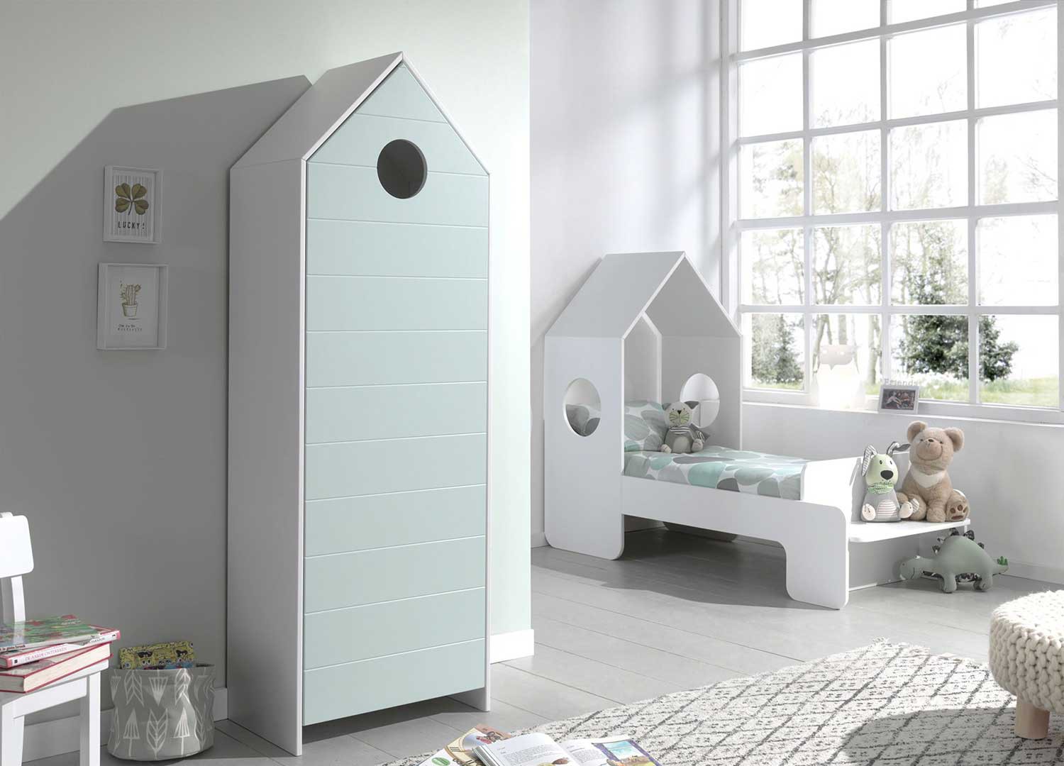 Armoire de rangement chambre enfant couleur vert menthe