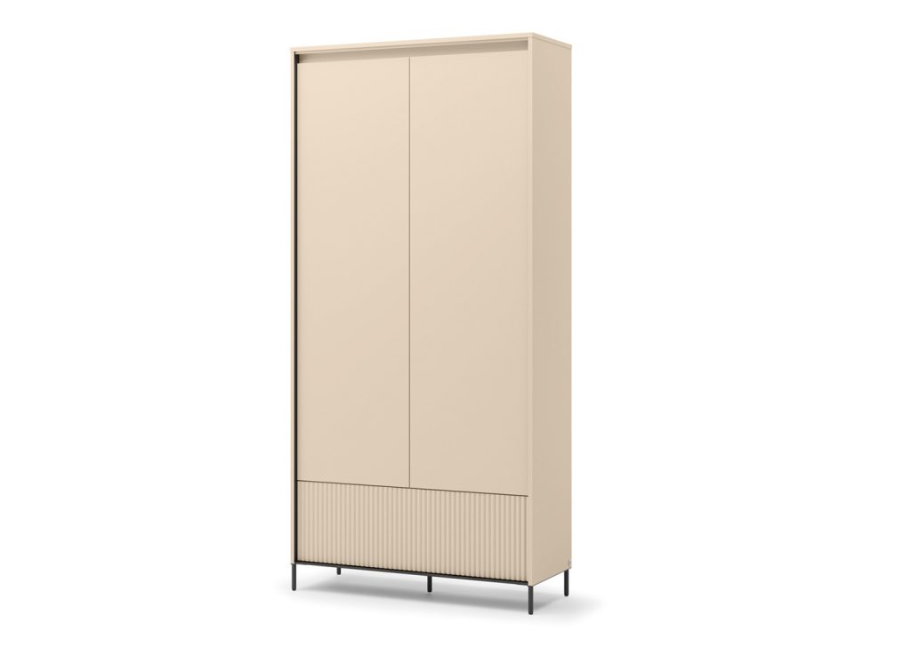 Armoire d'entrée à LED beige et noir Trend