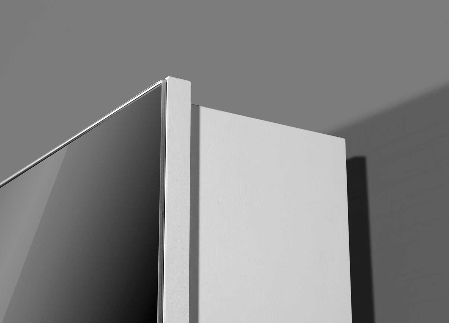 Armoire d'entrée amovible blanche avec miroir