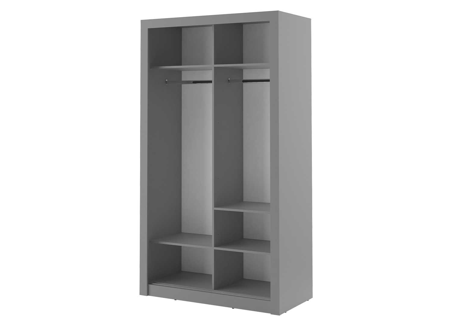 Armoire grise 120 cm 2 portes coulissantes