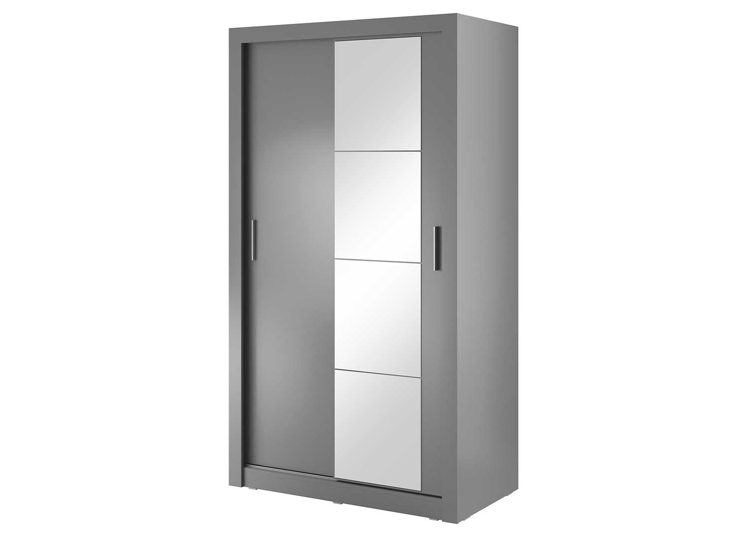 Armoire grise 120 cm 2 portes coulissantes