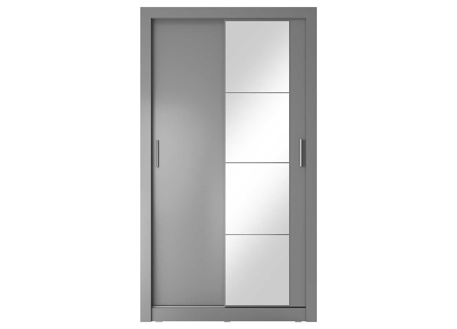 Armoire grise 120 cm 2 portes coulissantes