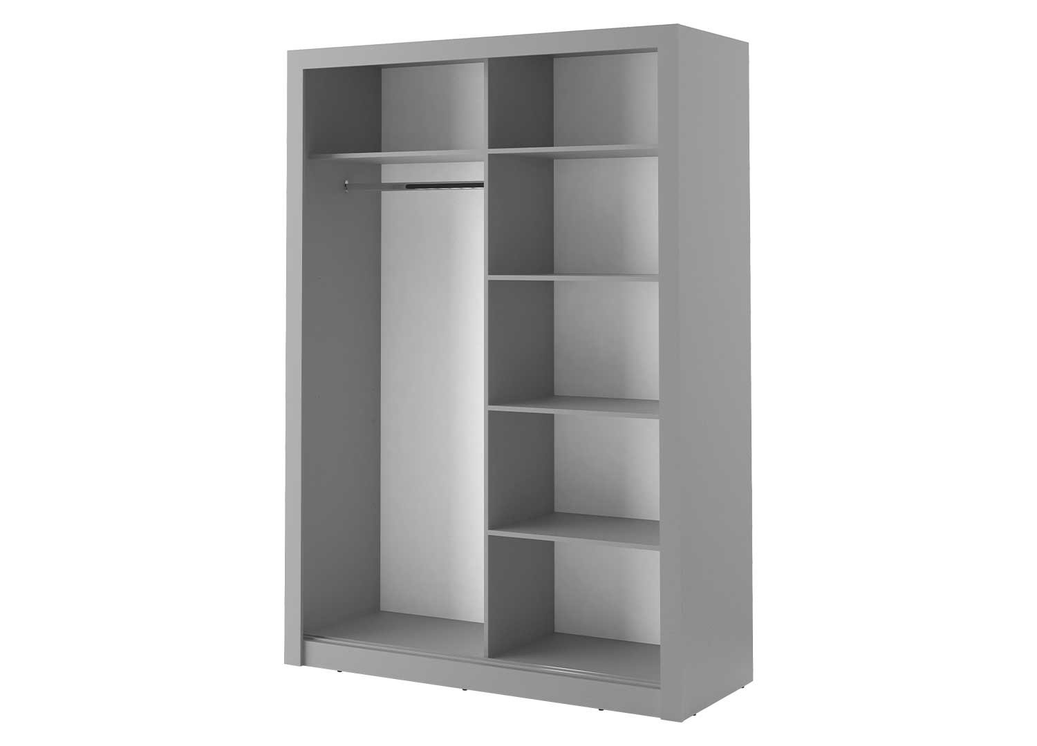 Armoire grise à portes coulissantes 150 cm