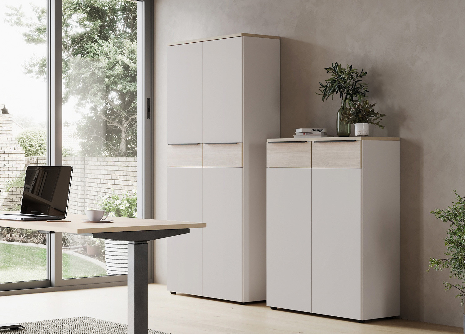 Armoire haute de classement 2 portes 197 cm Oviedo