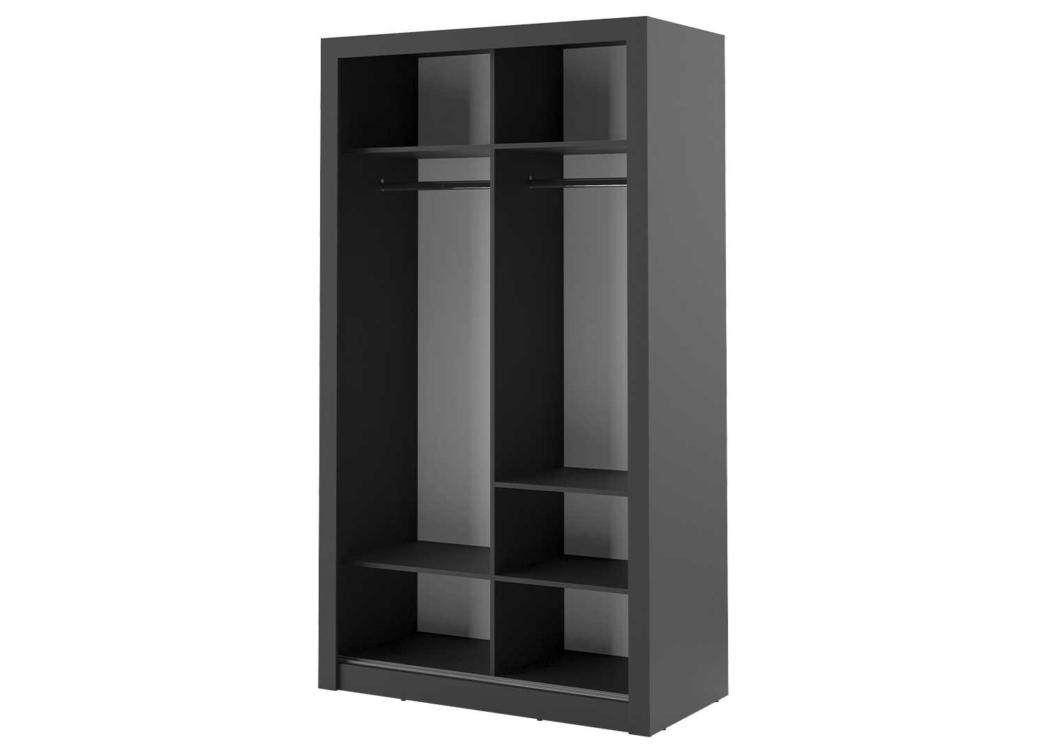 Armoire noire 2 portes coulissantes 120 cm