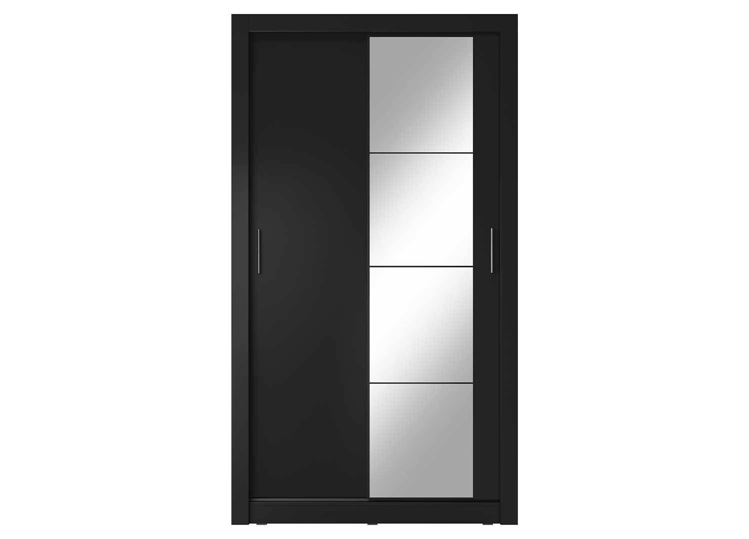 Armoire noire 2 portes coulissantes 120 cm