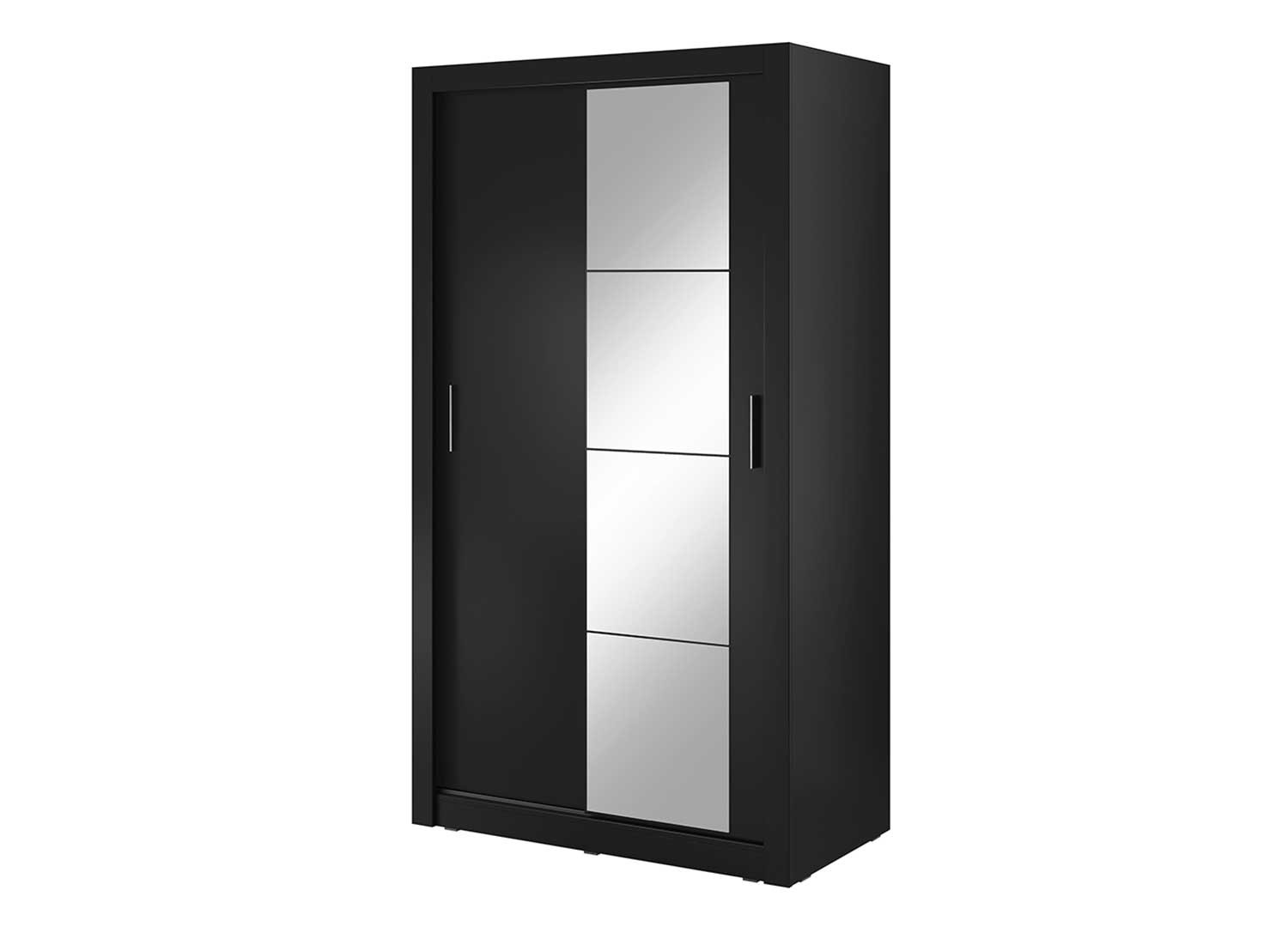 Armoire noire 2 portes coulissantes 120 cm