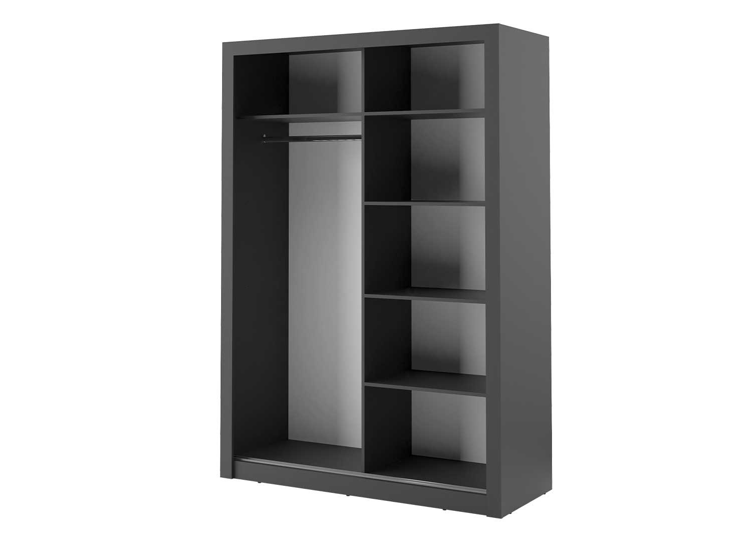 Armoire noire à portes coulissantes 150 cm