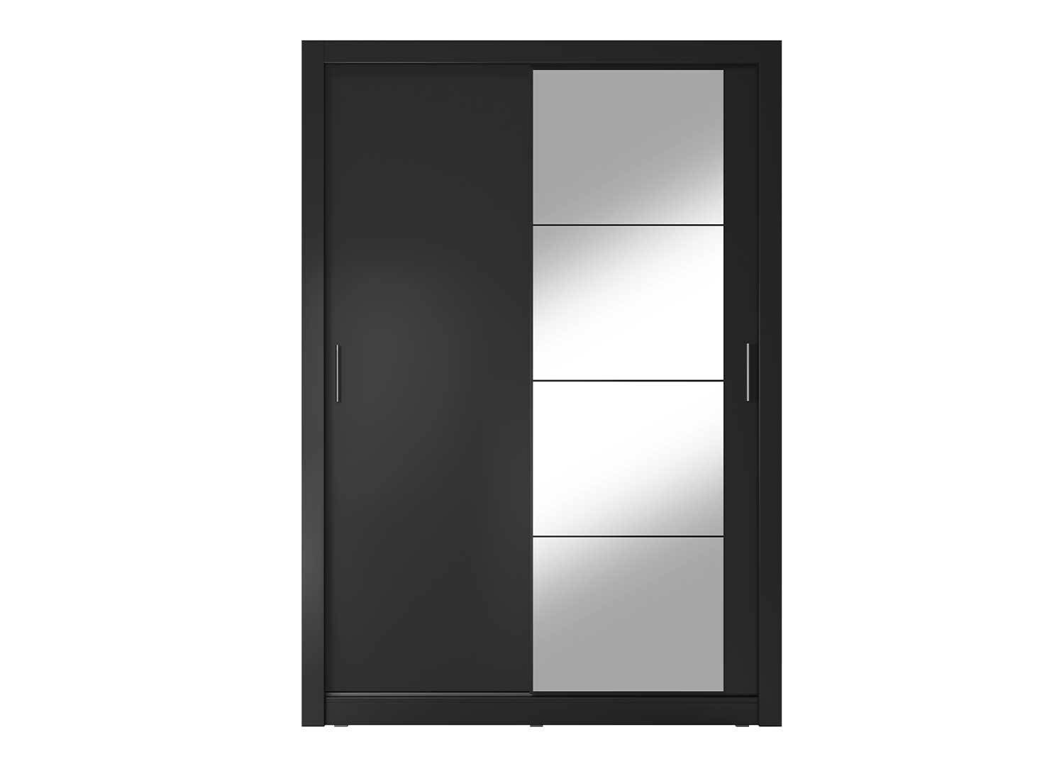 Armoire noire à portes coulissantes 150 cm