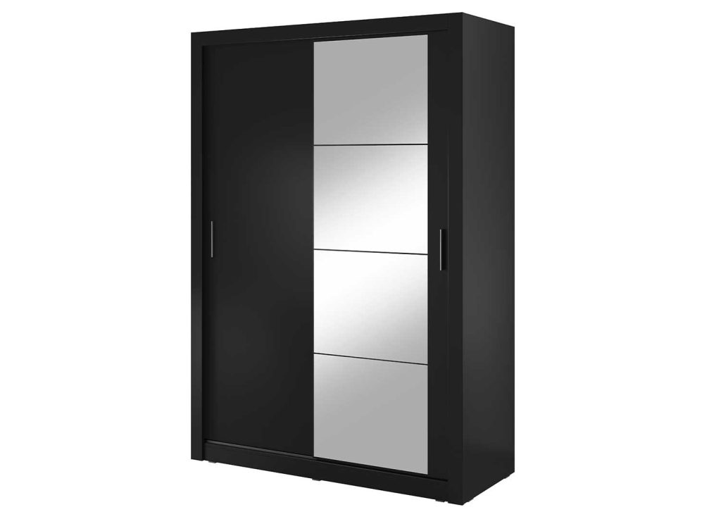 Armoire noire à portes coulissantes 150 cm