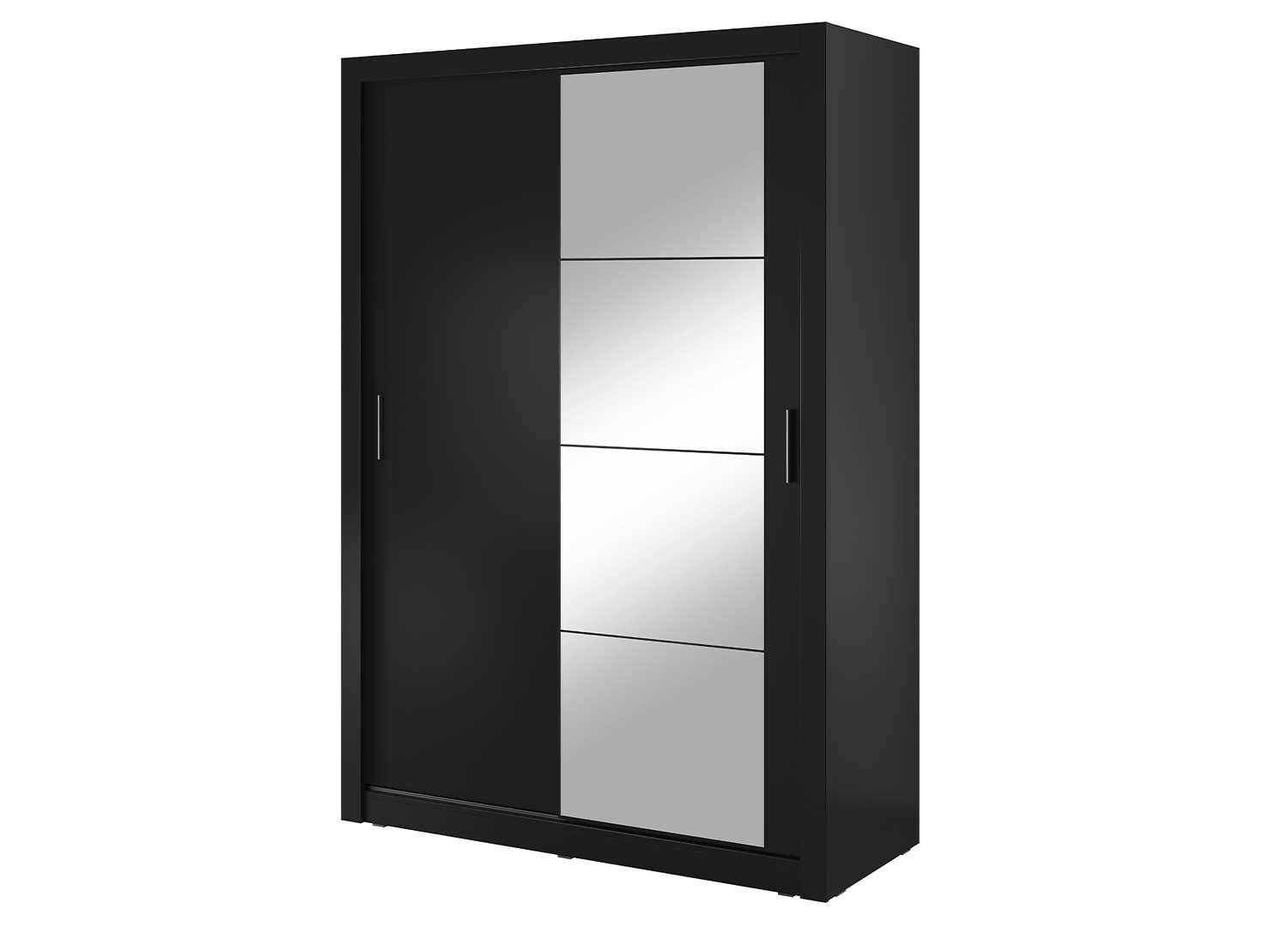 Armoire noire à portes coulissantes 150 cm