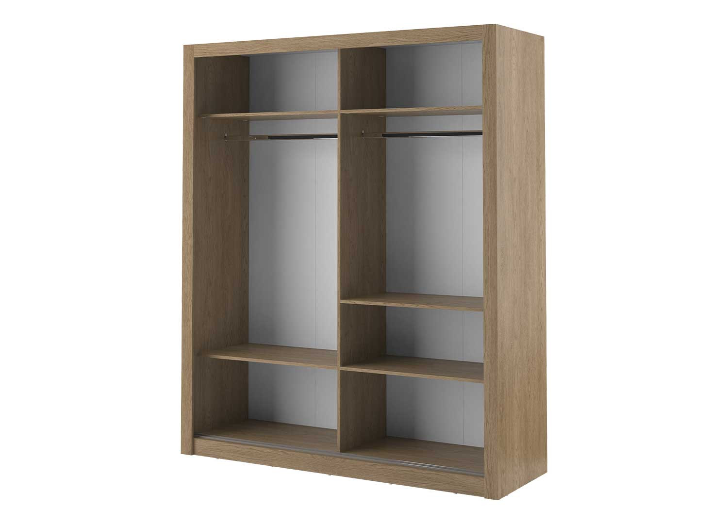 Armoire portes coulissantes miroirs 180 cm chêne shetland