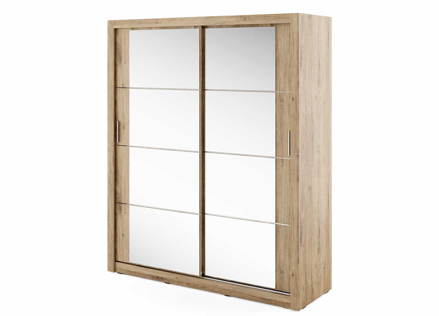Armoire portes coulissantes miroirs 180 cm chêne shetland