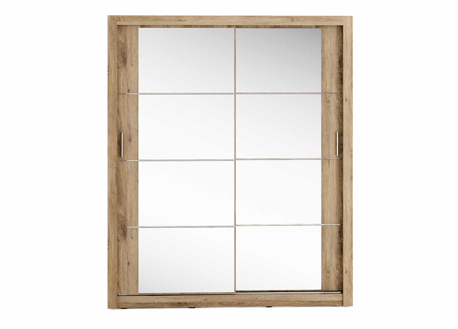 Armoire portes coulissantes miroirs 180 cm chêne shetland