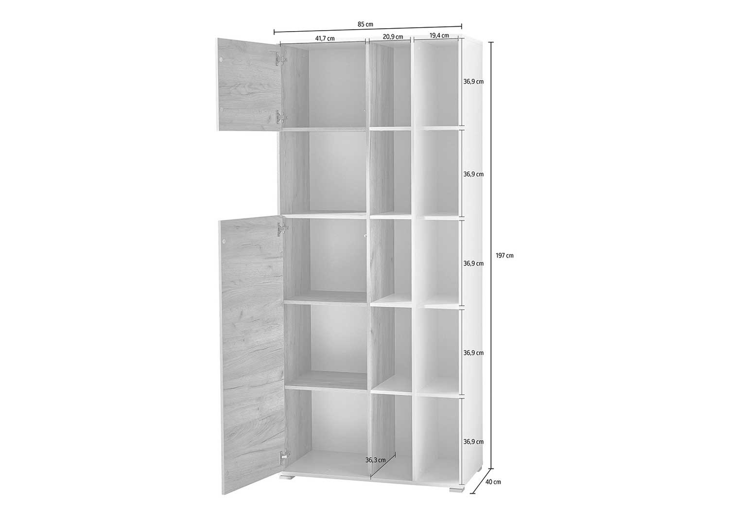 Armoire rangement bureau 15 compartiments