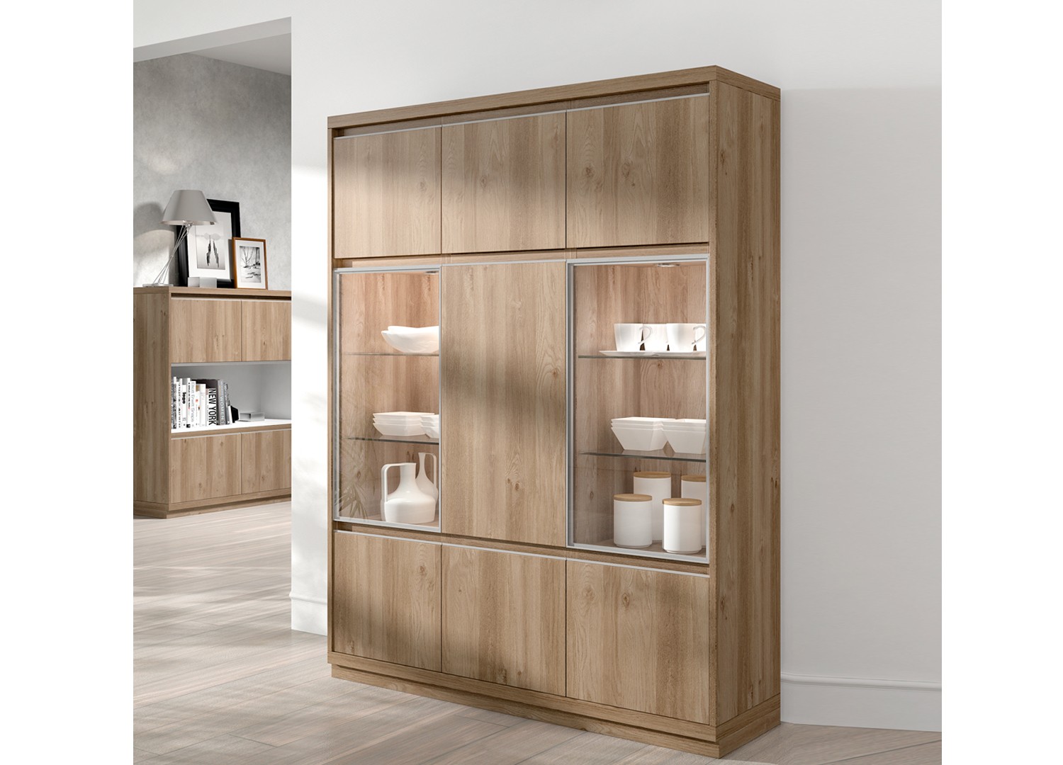 Bahut haut contemporain en bois ADEN 2921