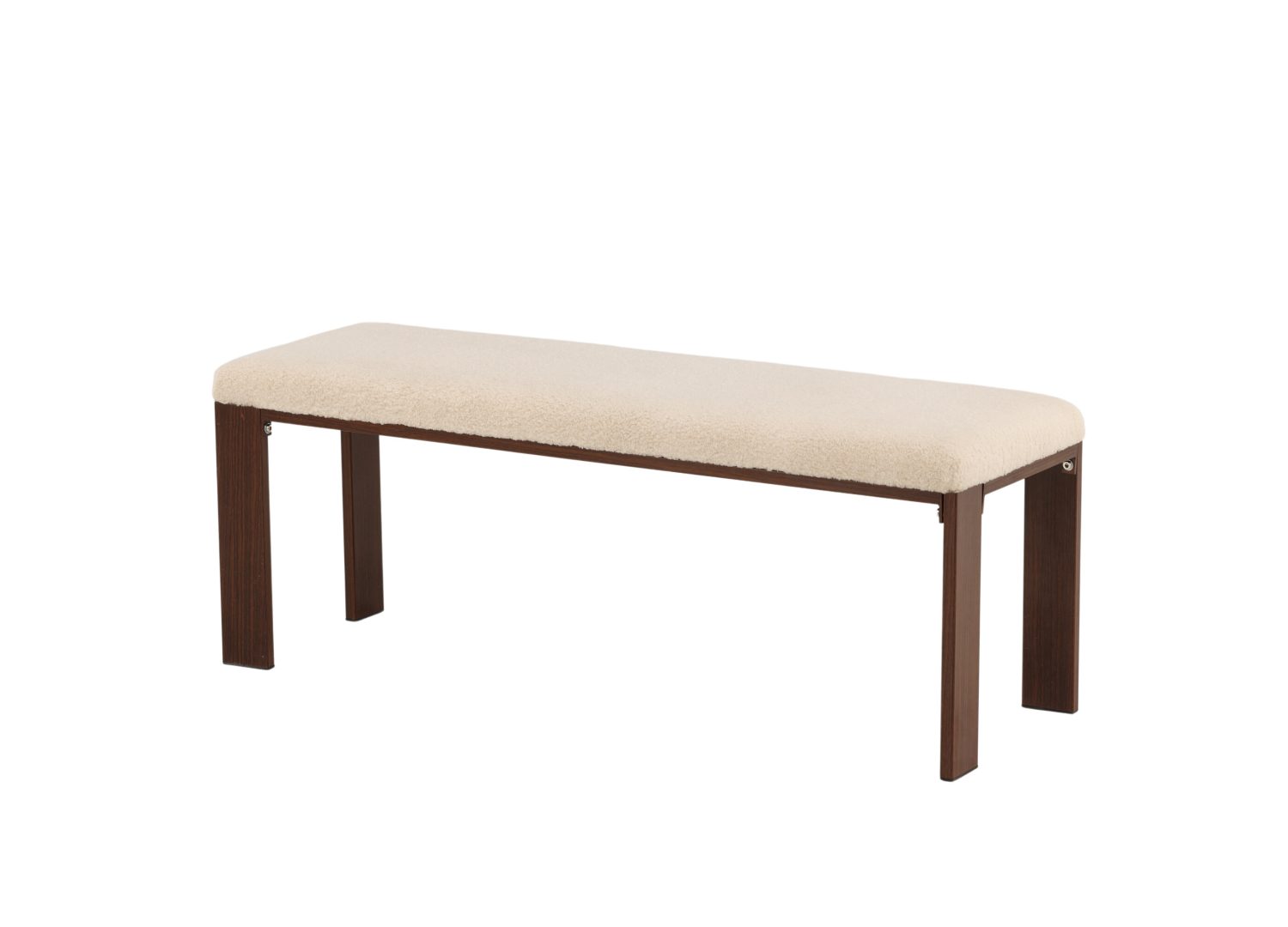 Banc de salle à manger Chester polyester blanc 120 cm vu sous un autre angle