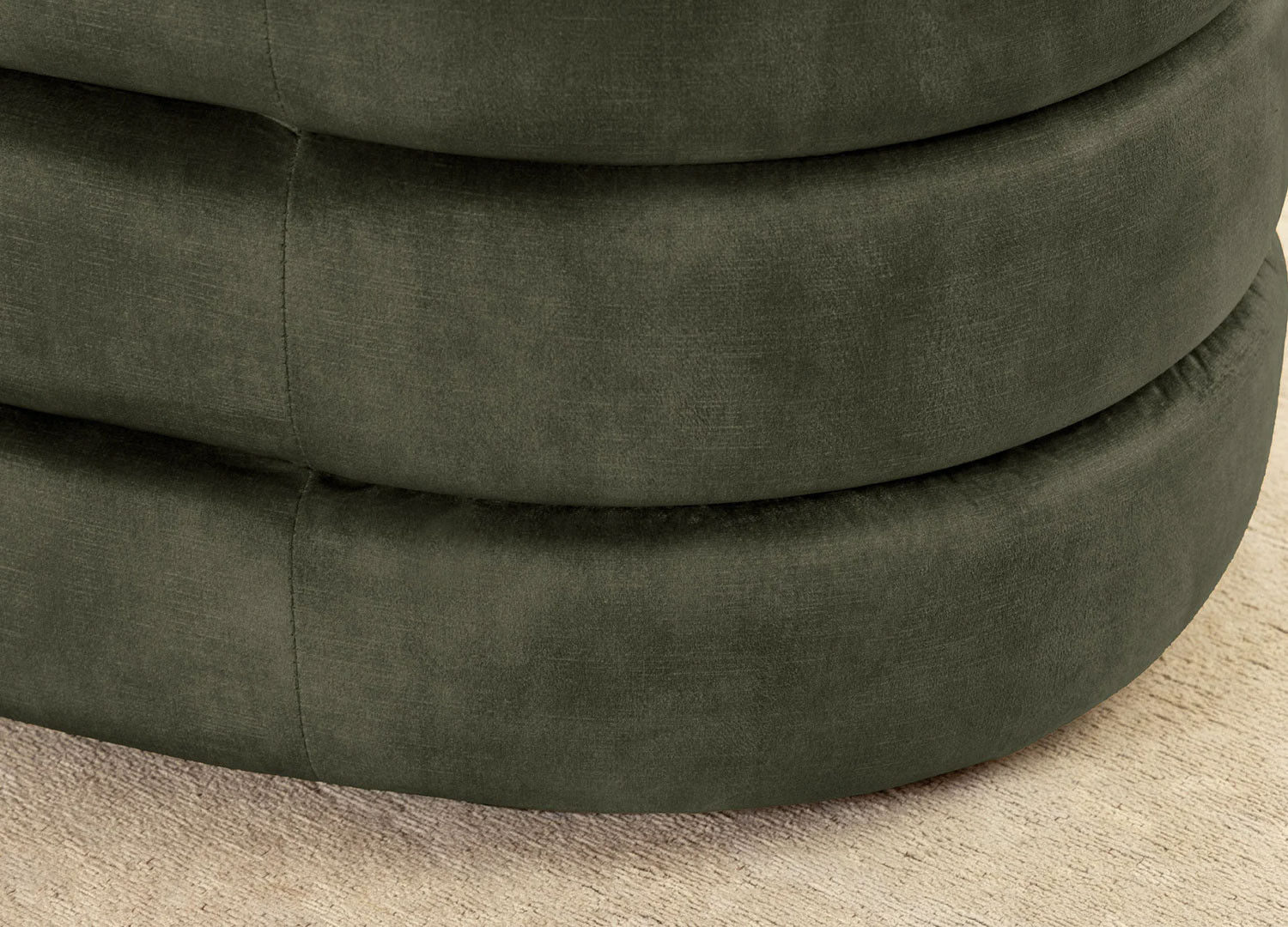 Banc coffre rangement velours vert Hope