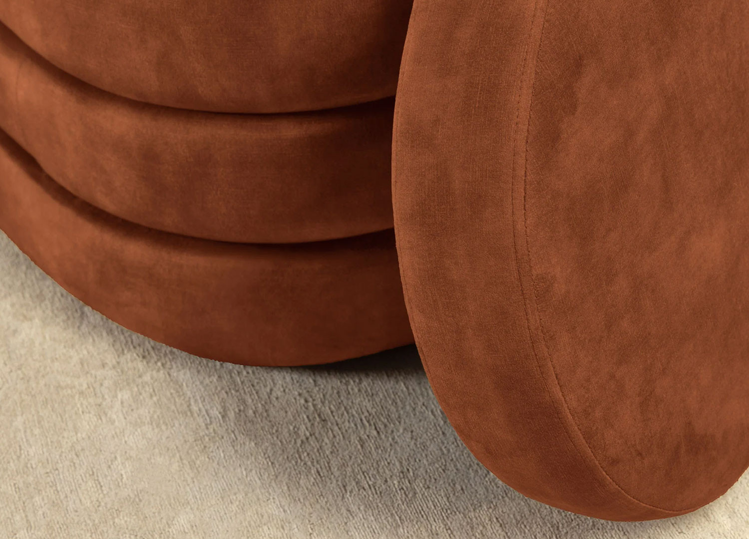 Banc coffre velours brun rouille Hope