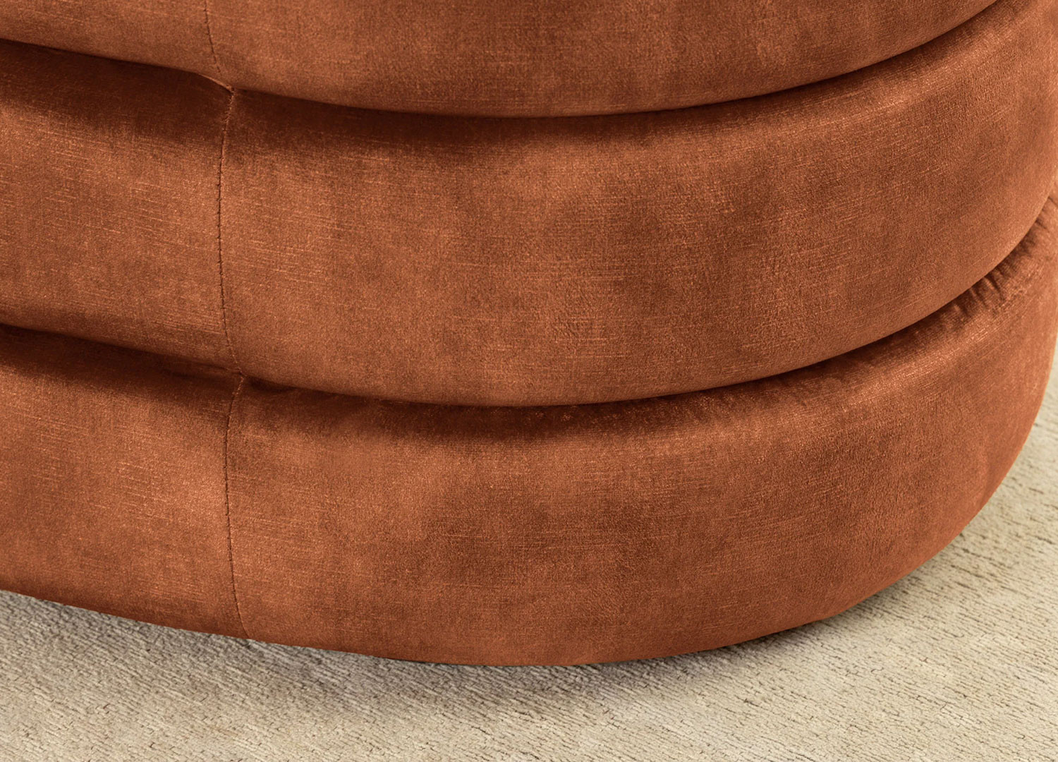 Banc coffre velours brun rouille Hope