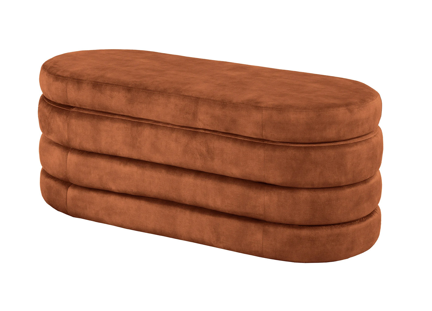Banc coffre velours brun rouille Hope