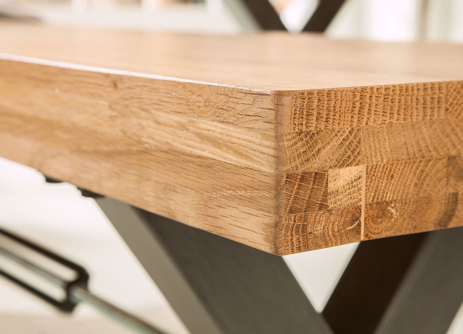 Banc de salle à manger 180 cm bois massif et métal