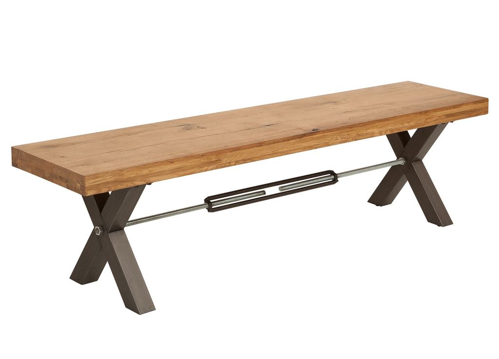 Banc de salle à manger 180 cm bois massif et métal