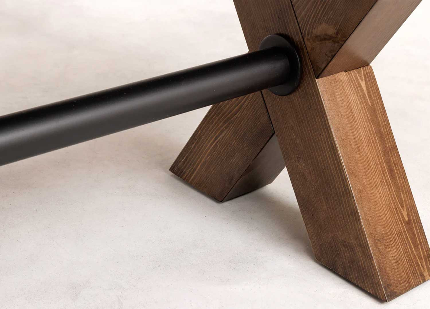 Banc de table en bois de pin Malaya