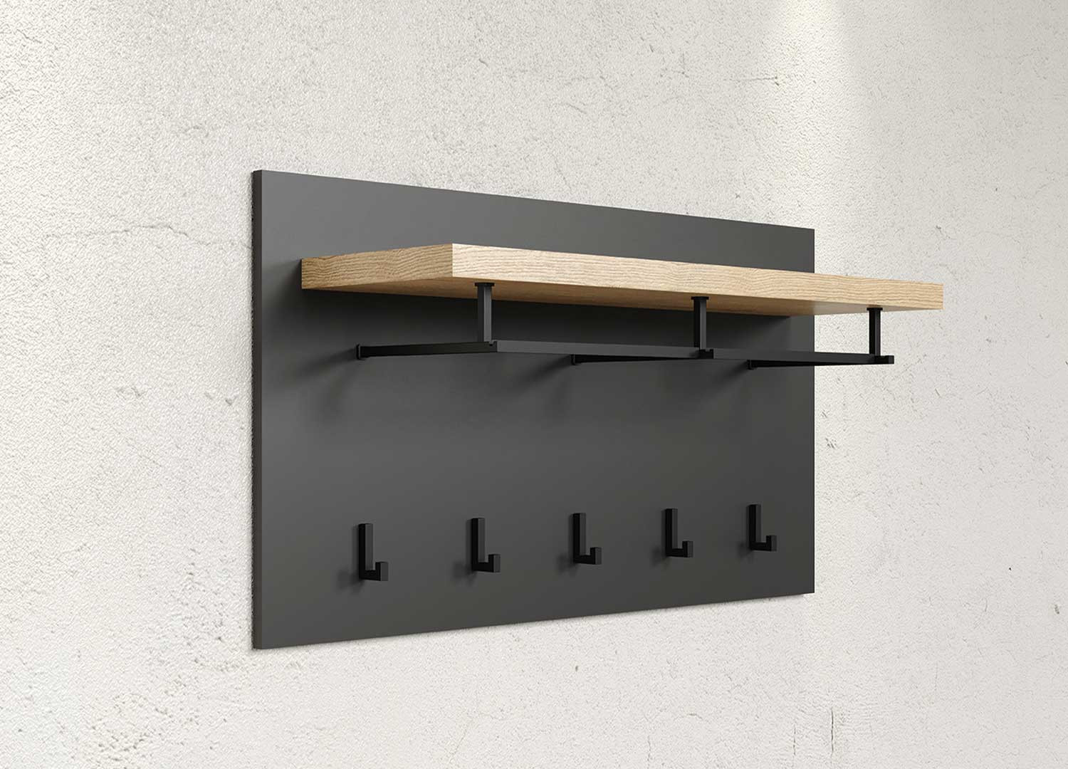 Banc d'entrée gris anthracite et chêne