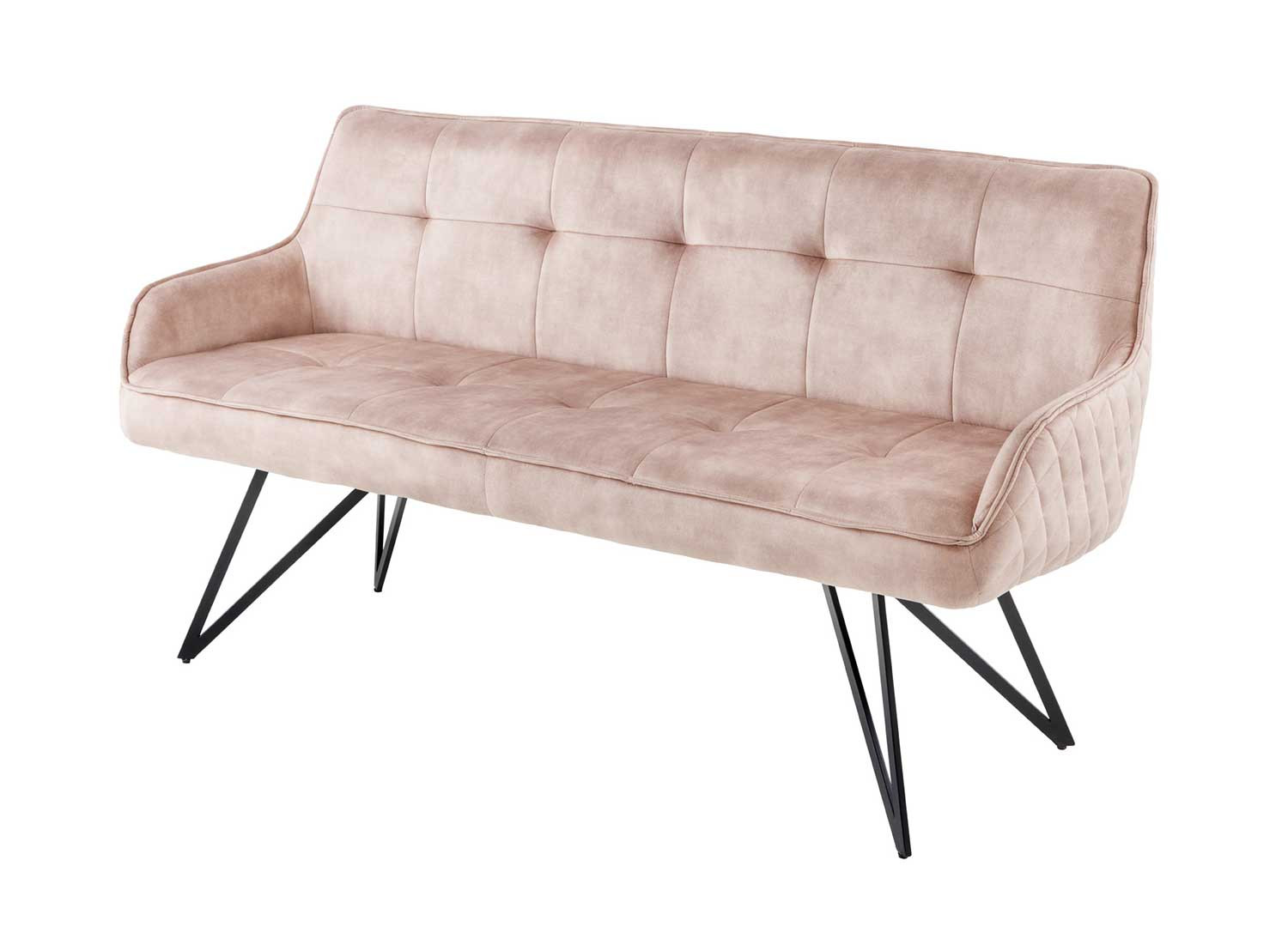 Banc design en velours grège