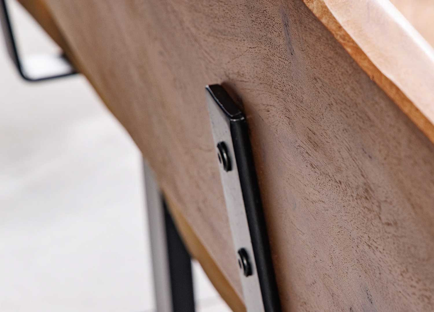 Banc en bois d'acacia 200 cm avec dossier Solena
