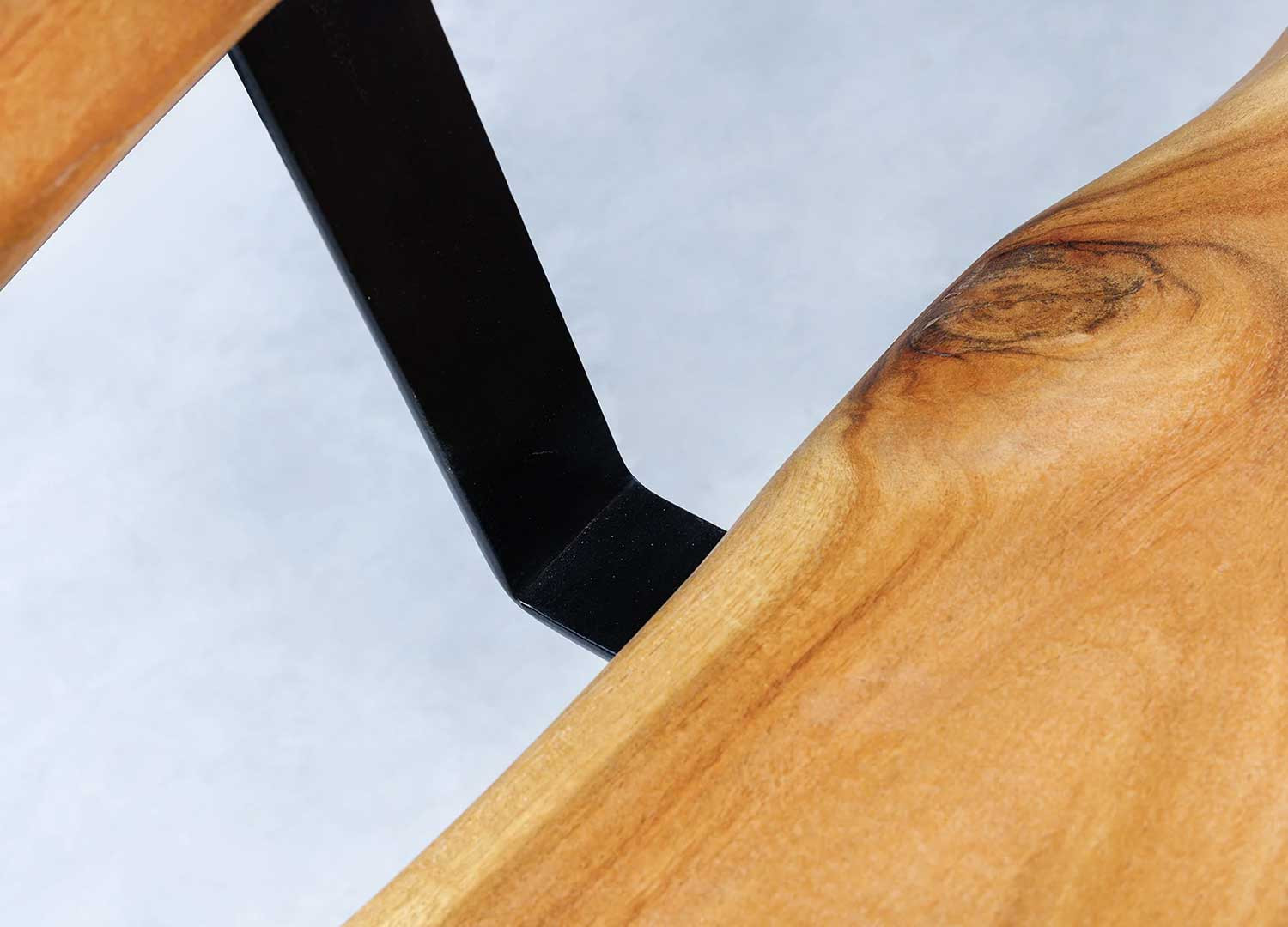 Banc en bois d'acacia 200 cm avec dossier Solena