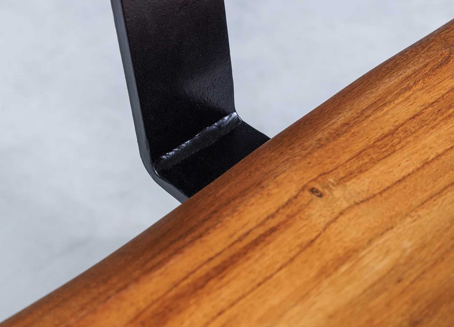 Banc en bois massif 160 cm avec dossier Nivor