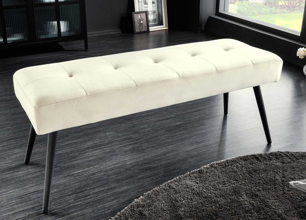 Banc en velours champagne 1m