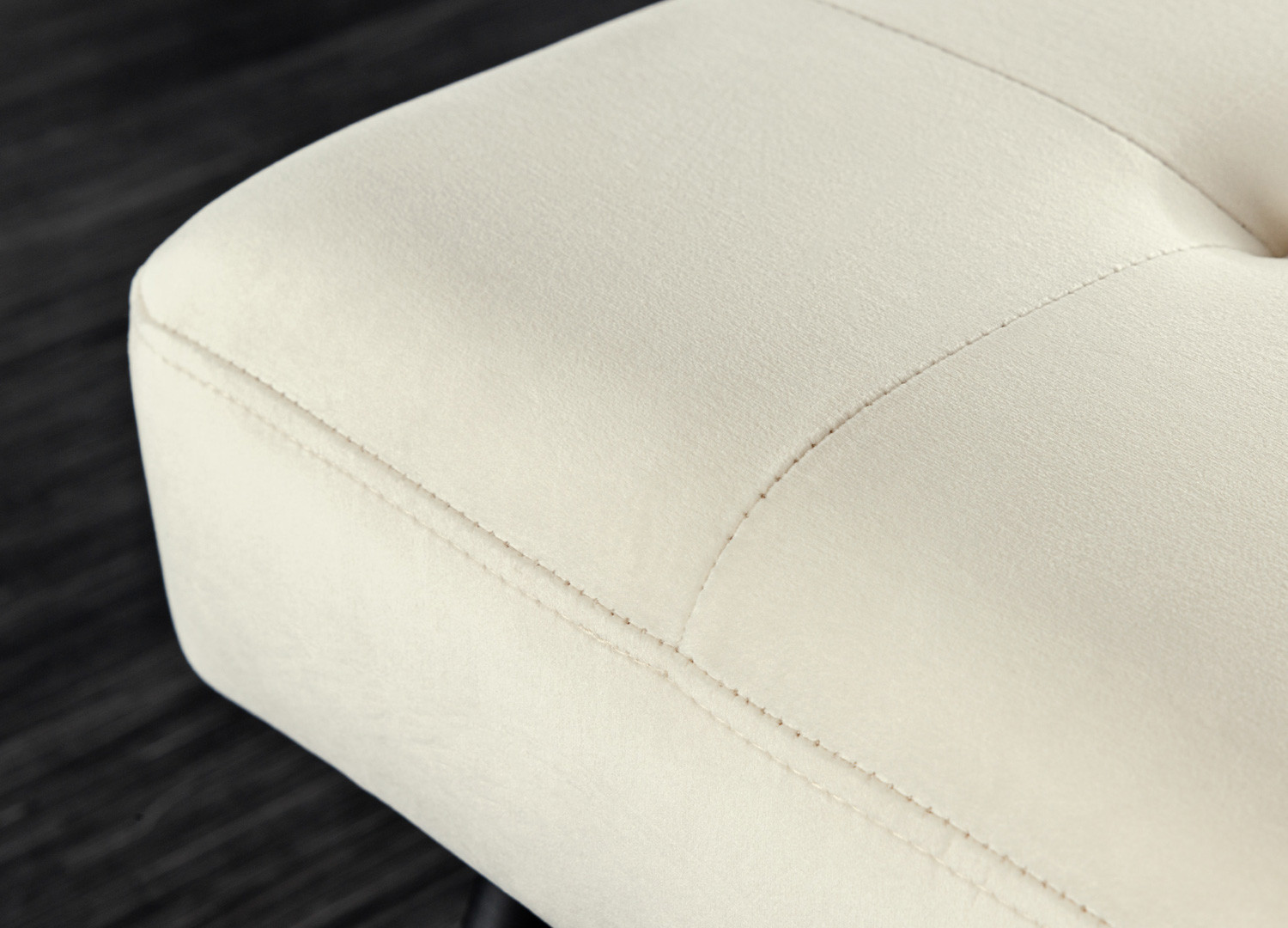 Banc en velours champagne 1m