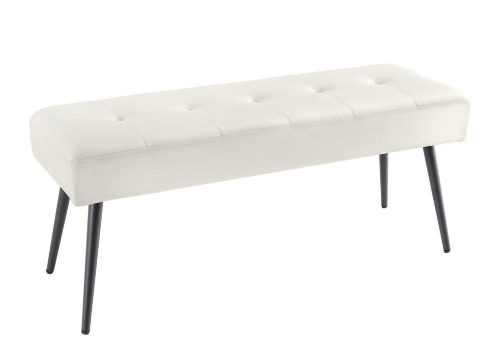 Banc en velours champagne 1m