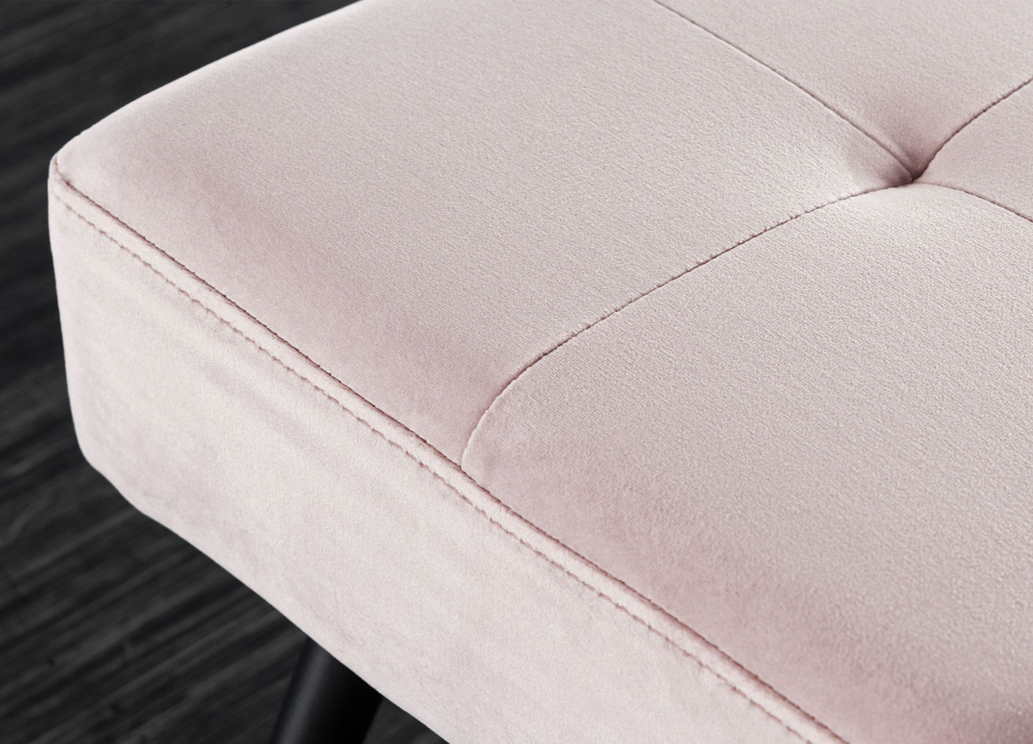 Banc en velours rose 1m