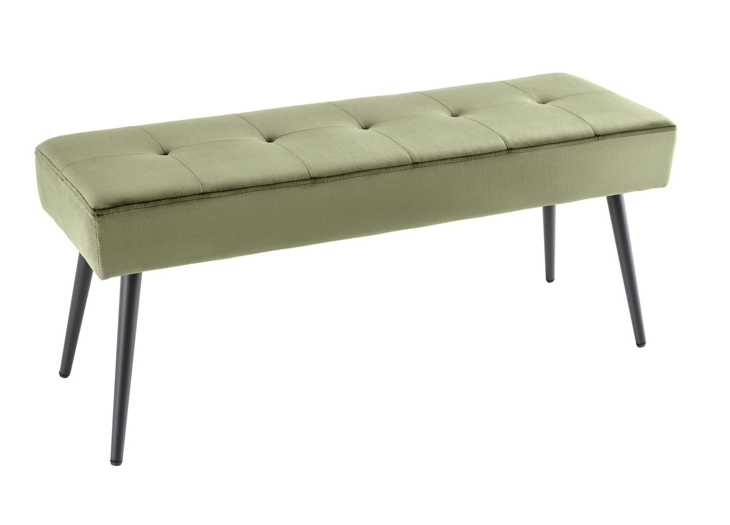 Banc en velours vert olive 1m