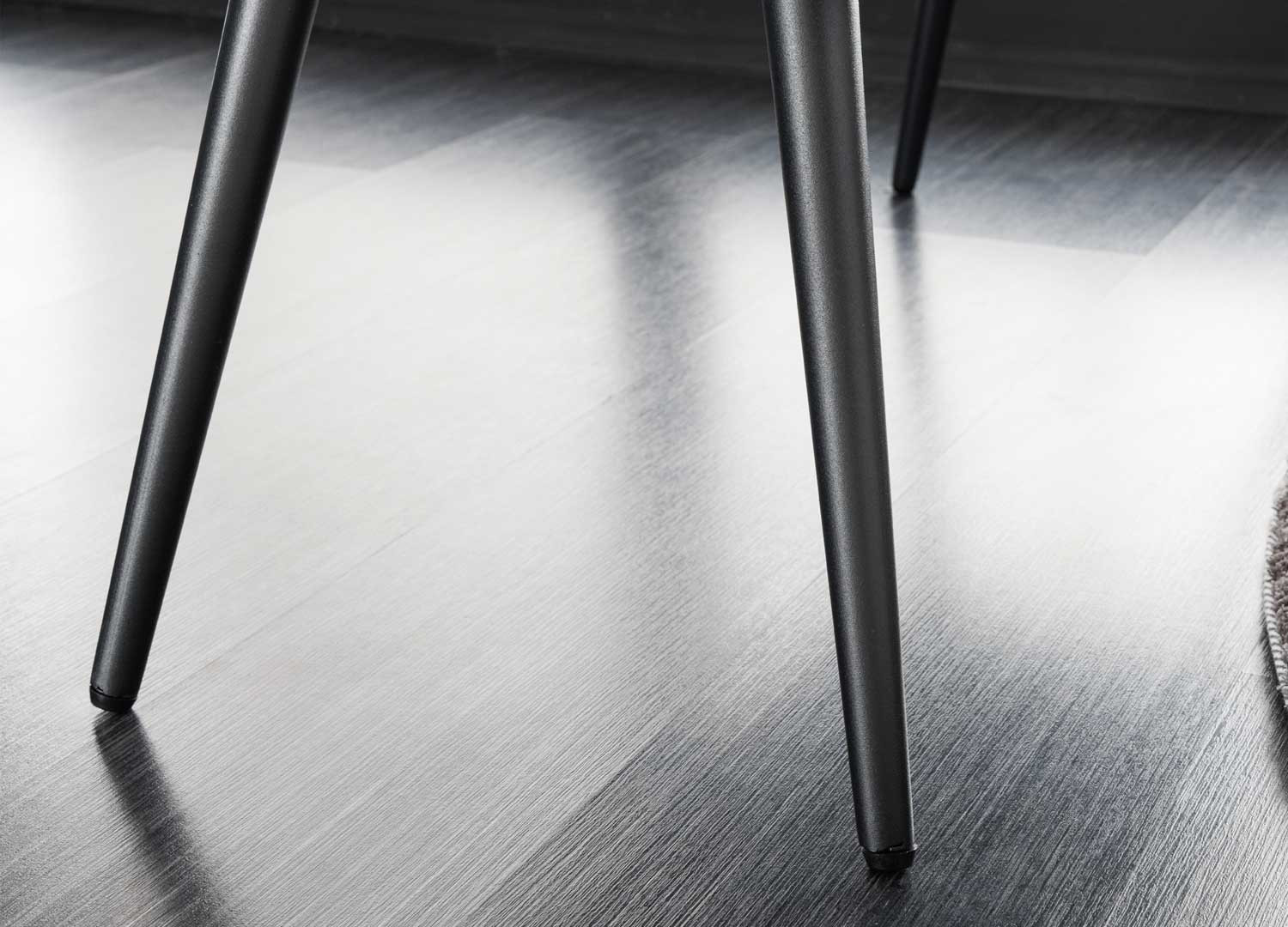 Banc moderne en velours gris 1m