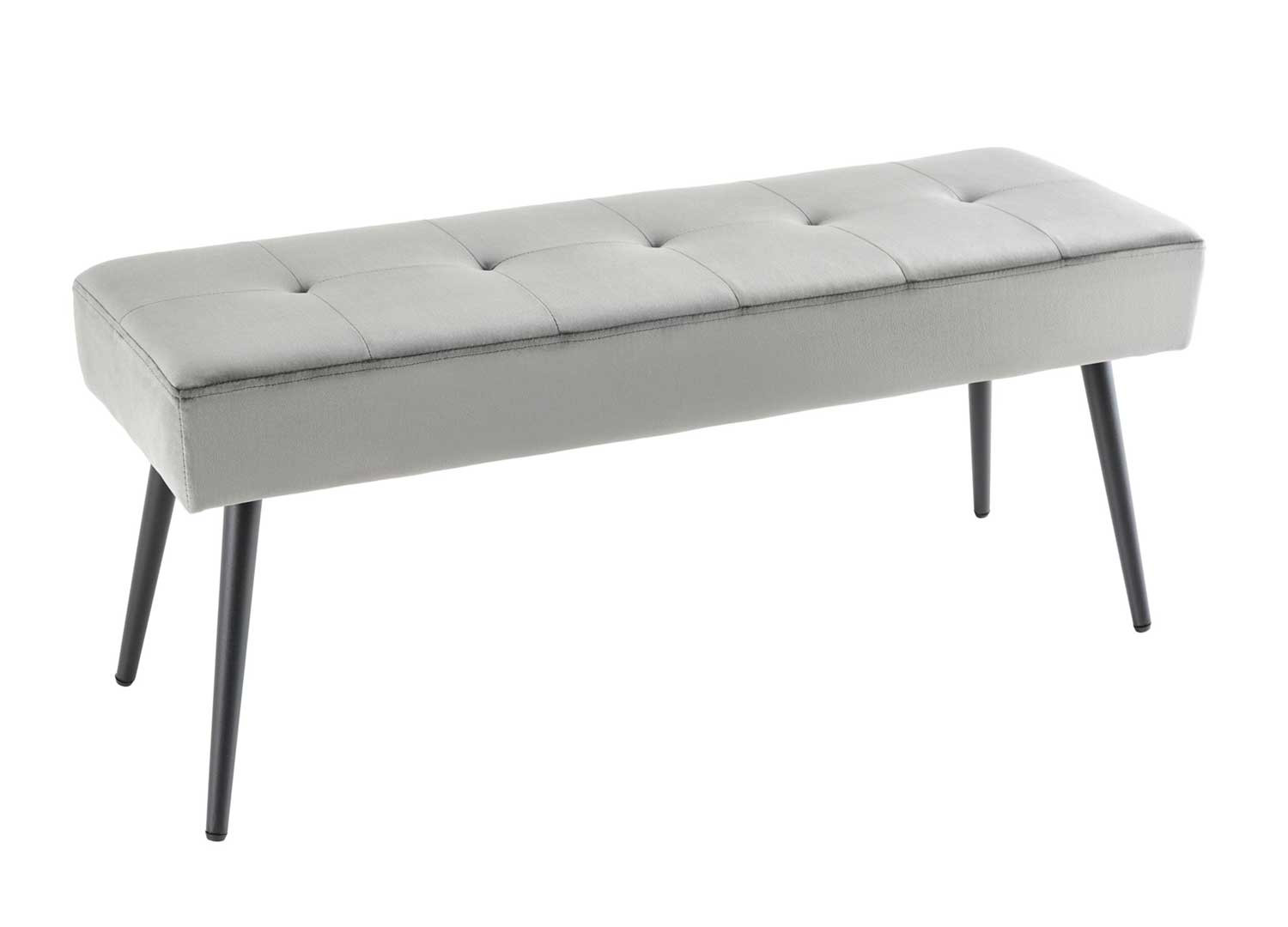 Banc moderne en velours gris 1m