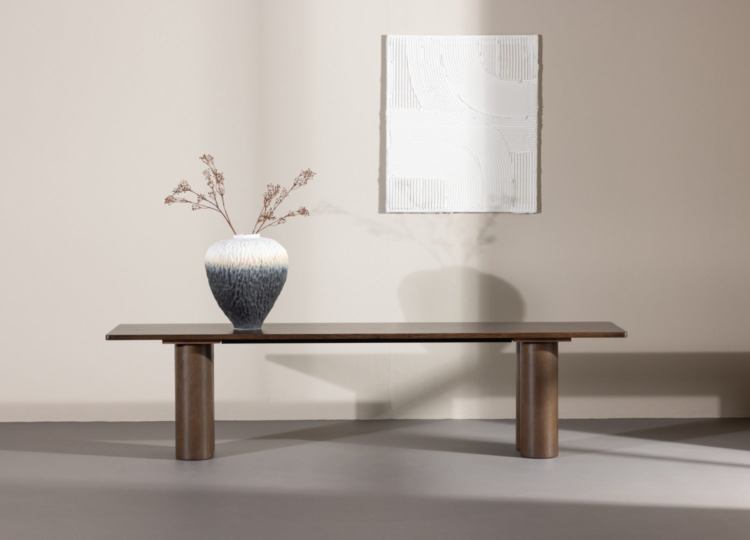 Banc de salle à manger Olivia MDF moka 180 cm mis en scène dans un intérieur