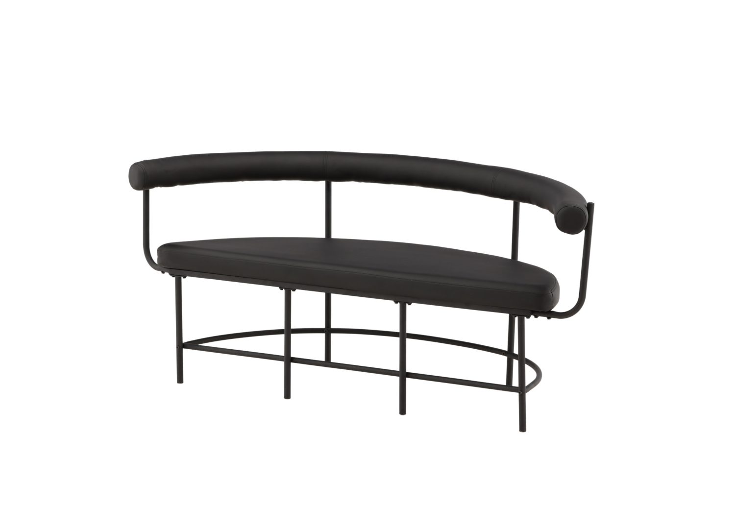 Banc de salle à manger Stallhagen similicuir en polyuréthane noir 165 cm vu sous un autre angle