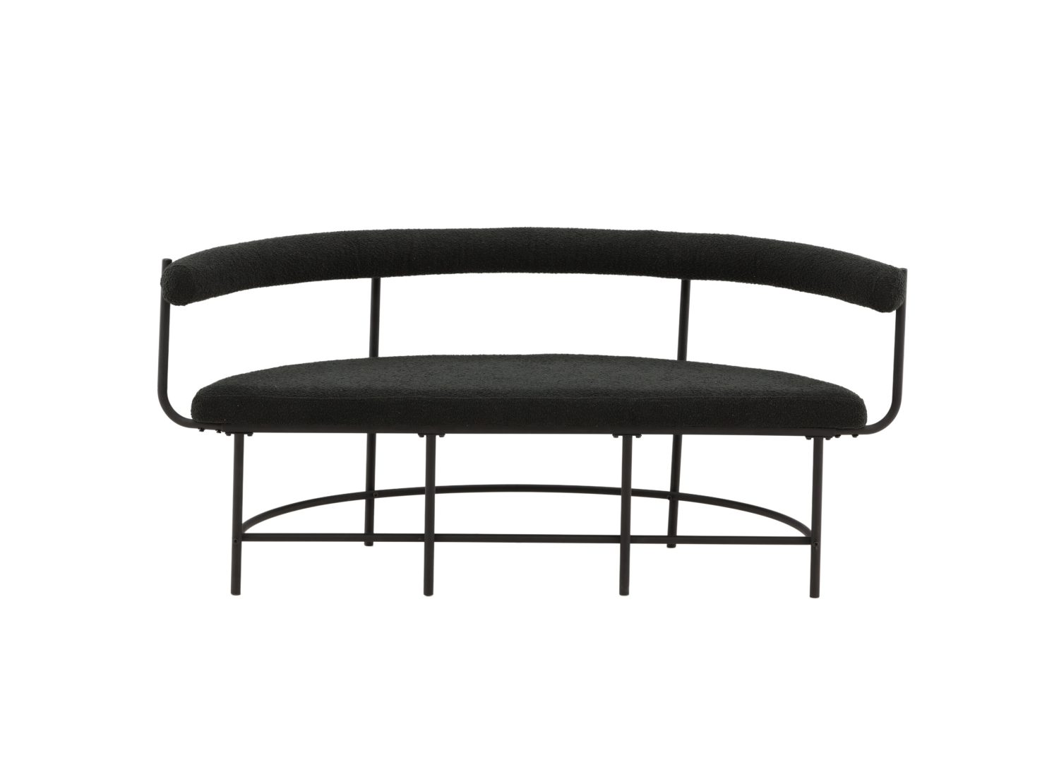 Banc de salle à manger Stallhagen tissu bouclette en polyester noir 165 cm vu sous un autre angle